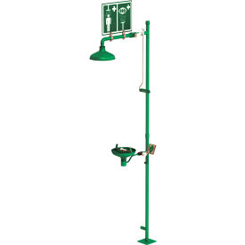 Laboratory Combination Shower, Floor Mount, Open ABS Bowl, Stainless Steel Pipe