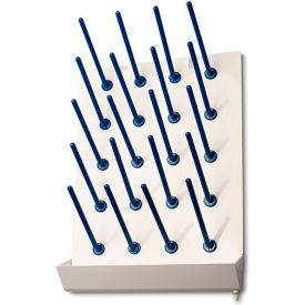 Drying/Draining Rack, Plastic, 20 Places, 14"W x 20"H, Blue