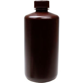 Reagent Bottle, Narrow Mouth, HDPE, 500ml Capacity, Amber, Pack of 12