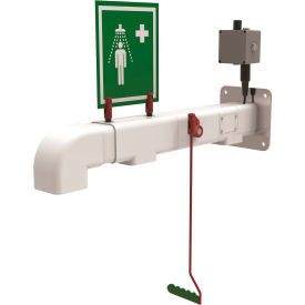 Drench Shower, Wall Mount, Galvanized Pipe, Nylon 6 Showerhead, 20 GPM, 120V