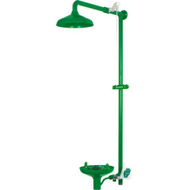 Laboratory Combination Shower, Wall Mount, Open ABS Bowl, Stainless Steel Pipe