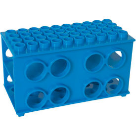 Plastic Test Tube Rack, Cube Shaped, 88 Places, Blue