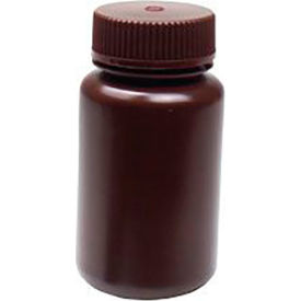 Reagent Bottle, Wide Mouth, HDPE, 125ml Capacity, Amber, Pack of 12