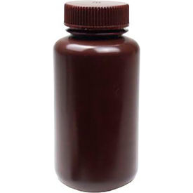 Reagent Bottle, Wide Mouth, HDPE, 250ml Capacity, Amber, Pack of 12