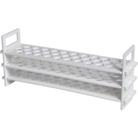 3-Tier Test Tube Rack For 13mm Tubes, Plastic, 31 Places, White, Pack of 2