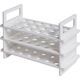 3-Tier Test Tube Rack For 13mm Tubes, Plastic, 18 Places, White, Pack of 4