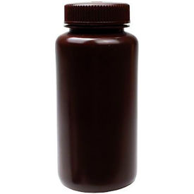 Reagent Bottle, Wide Mouth, HDPE, 500ml Capacity, Amber, Pack of 12