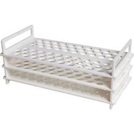 3-Tier Test Tube Rack For 16mm Tubes, Plastic, 62 Places, White, Pack of 2