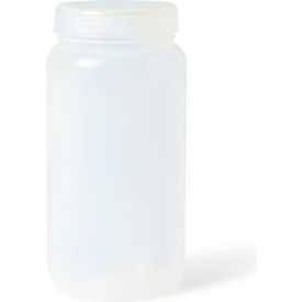 Reagent Bottle, Wide Mouth, Polypropylene, 500ml Capacity, Clear, Pack of 125