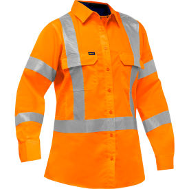 Pip Global Bisley X-Back Airflow Women's Long Sleeve Shirt, Class 3, L, Hi-Vis Orange