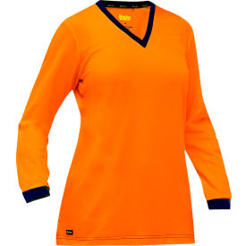 Pip Global Bisley Women's Long Sleeve Shirt, L, Hi-Vis Orange