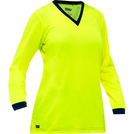 Women's Long Sleeve Shirt, 3XL, Hi-Vis Yellow