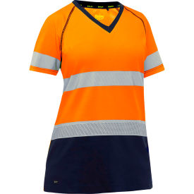 Bisley Women's Short Sleeve T-Shirt, Class 2, 2XL, Hi-Vis Orange