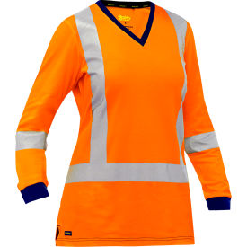 Bisley X- Back Women's Long Sleeve Shirt, Class 3, 3XL, Hi-Vis Orange