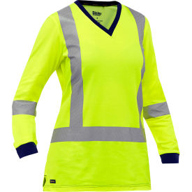 X- Back Women's Long Sleeve Shirt, Class 3, M, Hi-Vis Yellow