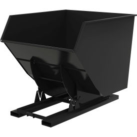 Heavy Duty No Bump & Dump Hopper, Steel, 3-1/2 Cu. Yd., 6000 lb. Cap., Semi Gloss Black