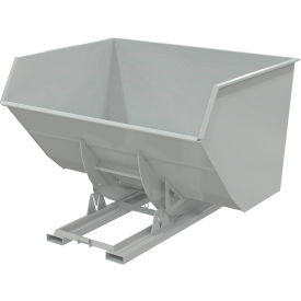 Heavy Duty No Bump & Dump Hopper, Steel, 5 Cu. Yd., 6000 lb. Capacity, Machine Gray