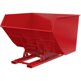 Heavy Duty No Bump & Dump Hopper, Steel, 5 Cu. Yd., 6000 lb. Capacity, Soda Red