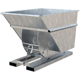 Heavy Duty No Bump & Dump Hopper, Steel, 1 Cu. Yd., 6000 lb. Capacity, Galvanized