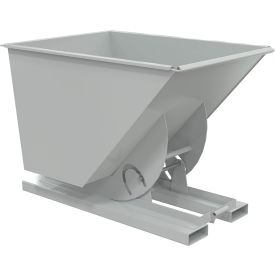 Medium Duty No Bump & Dump Hopper, Steel, 1 Cu. Yd., 4000 lb. Capacity, Machine Gray
