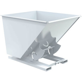Medium Duty No Bump & Dump Hopper, Steel, 2 Cu. Yd., 4000 lb. Capacity, White