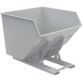 Heavy Duty No Bump & Dump Hopper, Steel, 4 Cu. Yd., 6000 lb. Capacity, Machine Gray