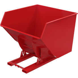 Heavy Duty No Bump & Dump Hopper, Steel, 4 Cu. Yd., 6000 lb. Capacity, Soda Red