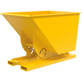 Medium Duty No Bump & Dump Hopper, Steel, 1 Cu. Yd., 4000 lb. Capacity, Yellow