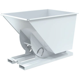 Heavy Duty No Bump & Dump Hopper, Steel, 1 Cu. Yd., 6000 lb. Capacity, White