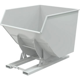 Heavy Duty No Bump & Dump Hopper, Steel, 3-1/2 Cu. Yd., 6000 lb. Capacity, Machine Gray