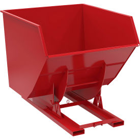 Heavy Duty No Bump & Dump Hopper, Steel, 3-1/2 Cu. Yd., 6000 lb. Capacity, Soda Red
