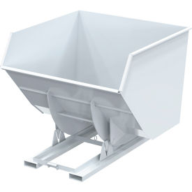 Heavy Duty No Bump & Dump Hopper, Steel, 4 Cu. Yd., 6000 lb. Capacity, White