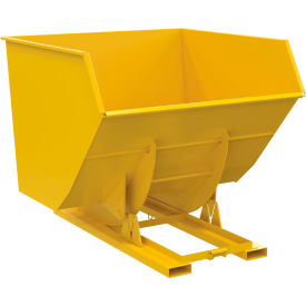 Heavy Duty No Bump & Dump Hopper, Steel, 4 Cu. Yd., 6000 lb. Capacity, Yellow