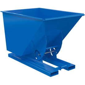 Light Duty No Bump & Dump Hopper, Steel, 1 Cu. Yd., 2000 lb. Capacity, Blue