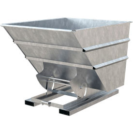 Heavy Duty No Bump & Dump Hopper, Steel, 2 Cu. Yd., 6000 lb. Capacity, Galvanized