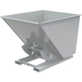 Heavy Duty No Bump & Dump Hopper, Steel, 2 Cu. Yd., 6000 lb. Capacity, Machine Gray