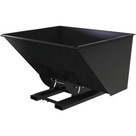 Heavy Duty No Bump & Dump Hopper, Steel, 3 Cu. Yd., 6000 lb. Capacity, Semi Gloss Black