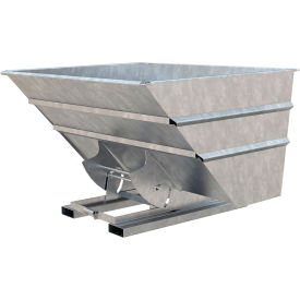 Heavy Duty No Bump & Dump Hopper, Steel, 3 Cu. Yd., 6000 lb. Capacity, Galvanized