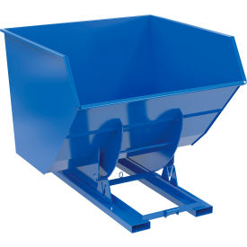 Heavy Duty No Bump & Dump Hopper, Steel, 4 Cu. Yd., 6000 lb. Capacity, Blue