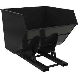 Heavy Duty No Bump & Dump Hopper, Steel, 4 Cu. Yd., 6000 lb. Capacity, Semi Gloss Black