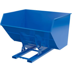 Heavy Duty No Bump & Dump Hopper, Steel, 5 Cu. Yd., 6000 lb. Capacity, Blue