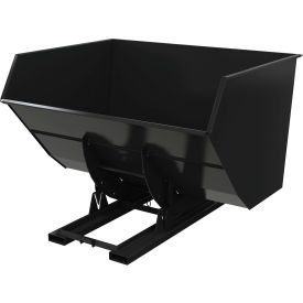 Heavy Duty No Bump & Dump Hopper, Steel, 5 Cu. Yd., 6000 lb. Capacity, Semi Gloss Black