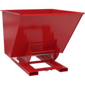 Heavy Duty No Bump & Dump Hopper, Steel, 2 Cu. Yd., 6000 lb. Capacity, Soda Red