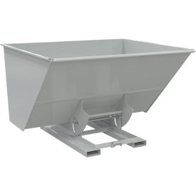 Heavy Duty No Bump & Dump Hopper, Steel, 3 Cu. Yd., 6000 lb. Capacity, Machine Gray