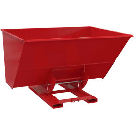 Heavy Duty No Bump & Dump Hopper, Steel, 3 Cu. Yd., 6000 lb. Capacity, Soda Red