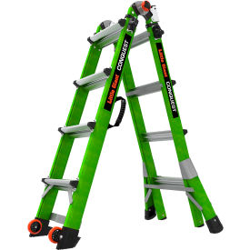 Conquest 2.0 Articulated Extendable Ladder, Fiberglass, 4' Type IA, 300 lb. Cap.