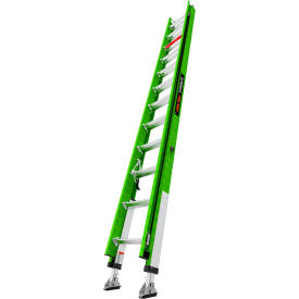 Little Giant Hyperlite Extension Ladder with Adjustable Pole Strap and Ratchet Leveler, 24 feet Type IAA