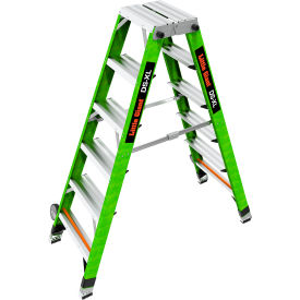 DS-XL Dual Sided Step Ladder w/ Side-Tip Wheels, 6' Type IAA, 5 Step, 375 lb. Cap
