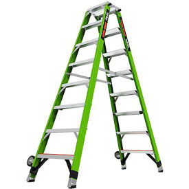 Little Giant Dual Sided Step Ladder with Side-Tip Wheels, 8' Type IAA, 7 Step, 375 lb. Capacity