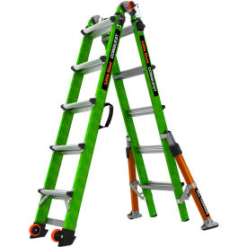 Little Giant Conquest All Terrain Articulated Extendable Ladder, Fiberglass, 5' Type IA, 300 lb Cap